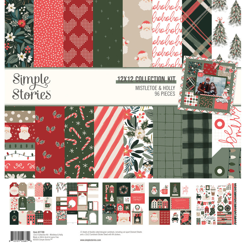 Simple Stories, 12X12 Collection Kit, Mistletoe & Holly