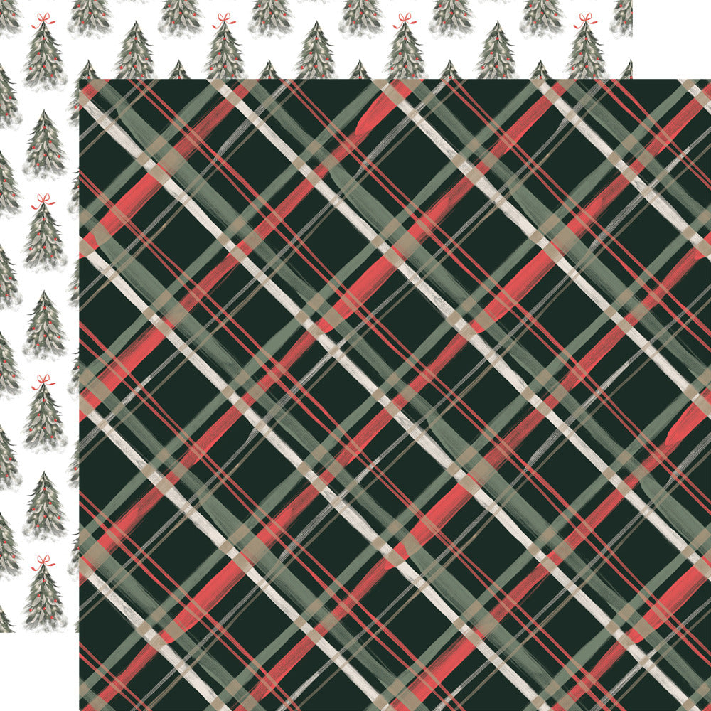 Simple Stories, 12X12 Patterned Paper, Mistletoe & Holly - Evergreen Wishes