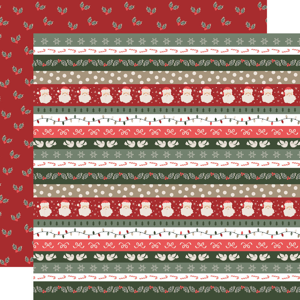Simple Stories, 12X12 Patterned Paper, Mistletoe & Holly - Holiday Favorites