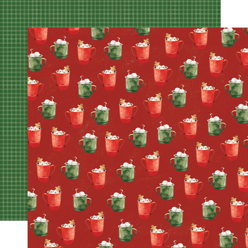 Simple Stories, 12X12 Patterned Paper, Simple Vintage Evergreen Memories - Warm & Cozy