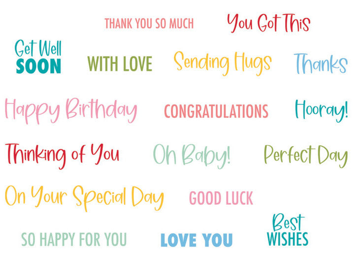 Sizzix, Clear Stamp Set, Essential Sentiments