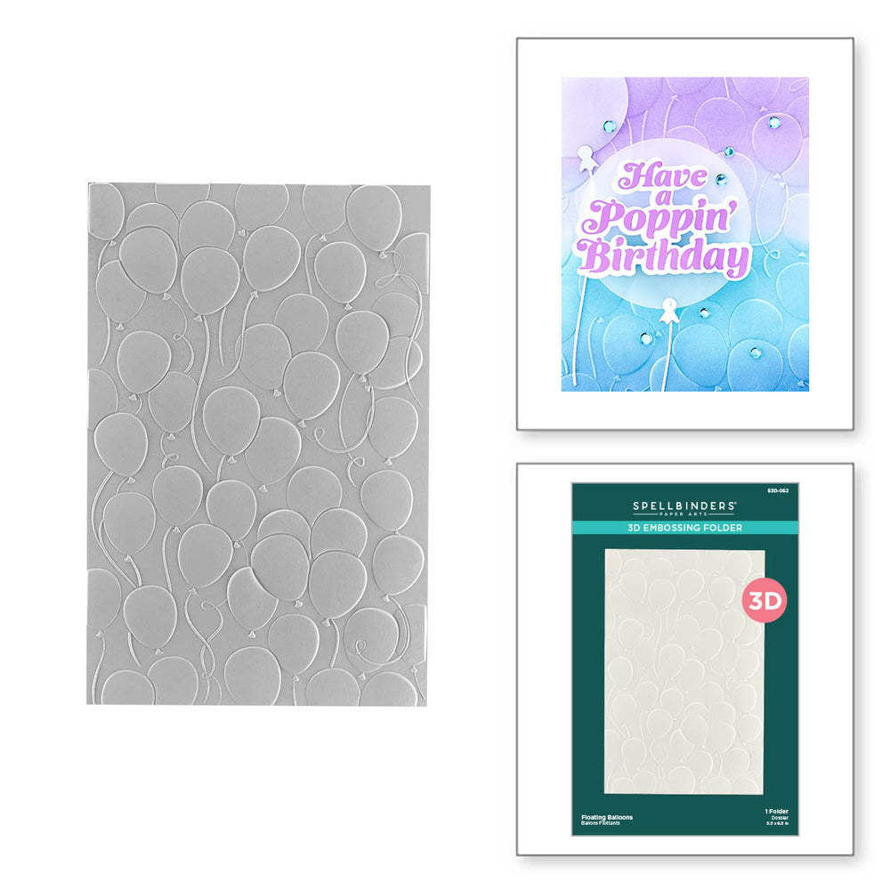 Spellbinders, 3D Embossing Folder; It's My Party Too - Floating Balloons