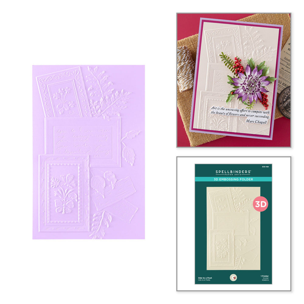 Spellbinders, 3D Embossing Folder, Ode to a Poet Pre-order
