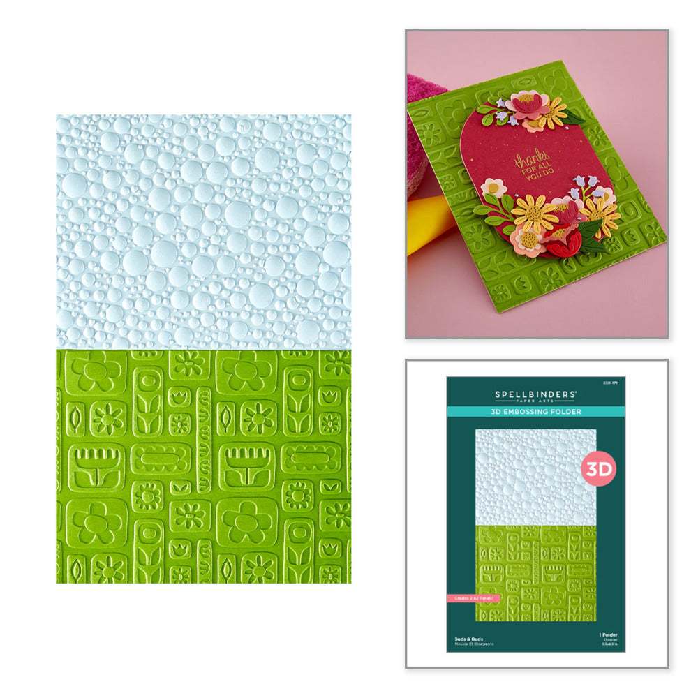 Spellbinders, 3D Embossing Folder, Suds & Buds