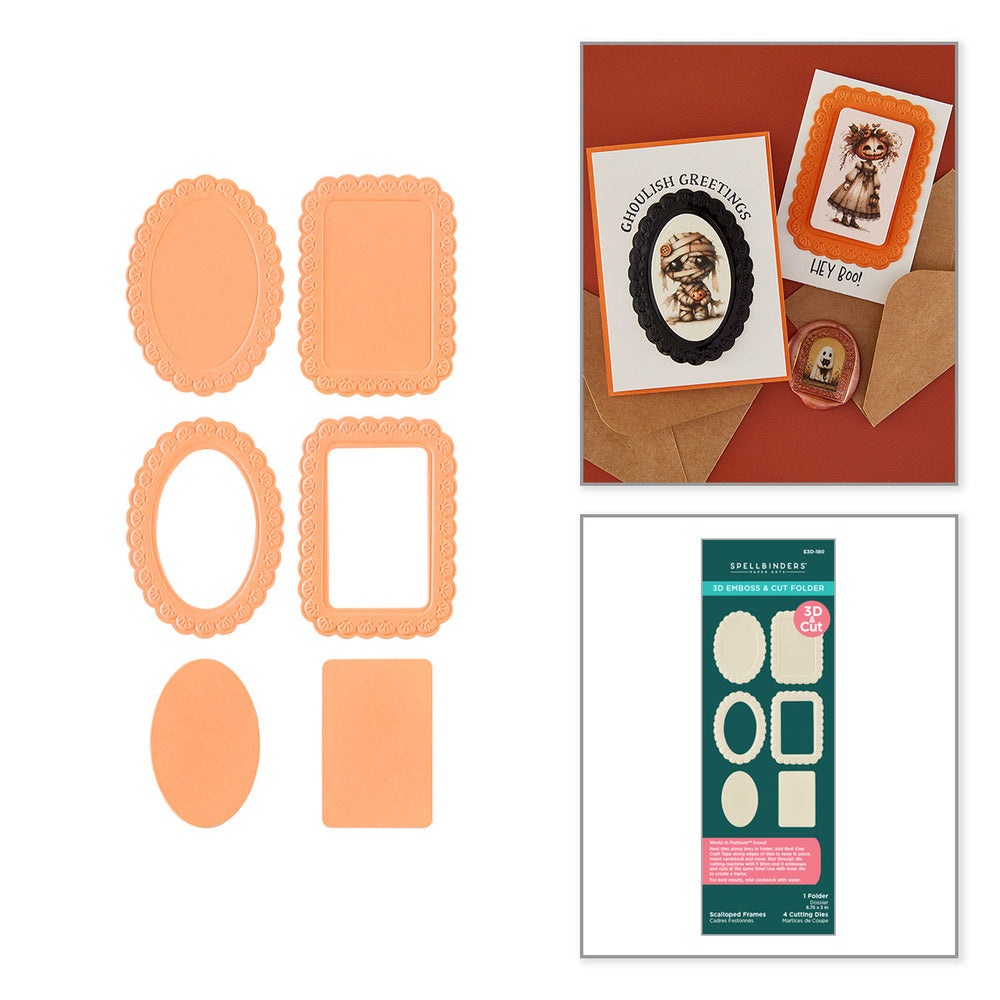 Spellbinders, 3D Emboss & Cut Folder, Scalloped Frames Pre-order