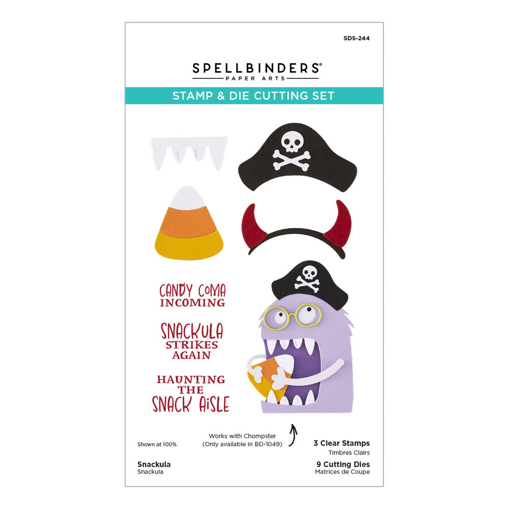 Spellbinders, Chompster, Snackula Stamp & Die set Pre-order