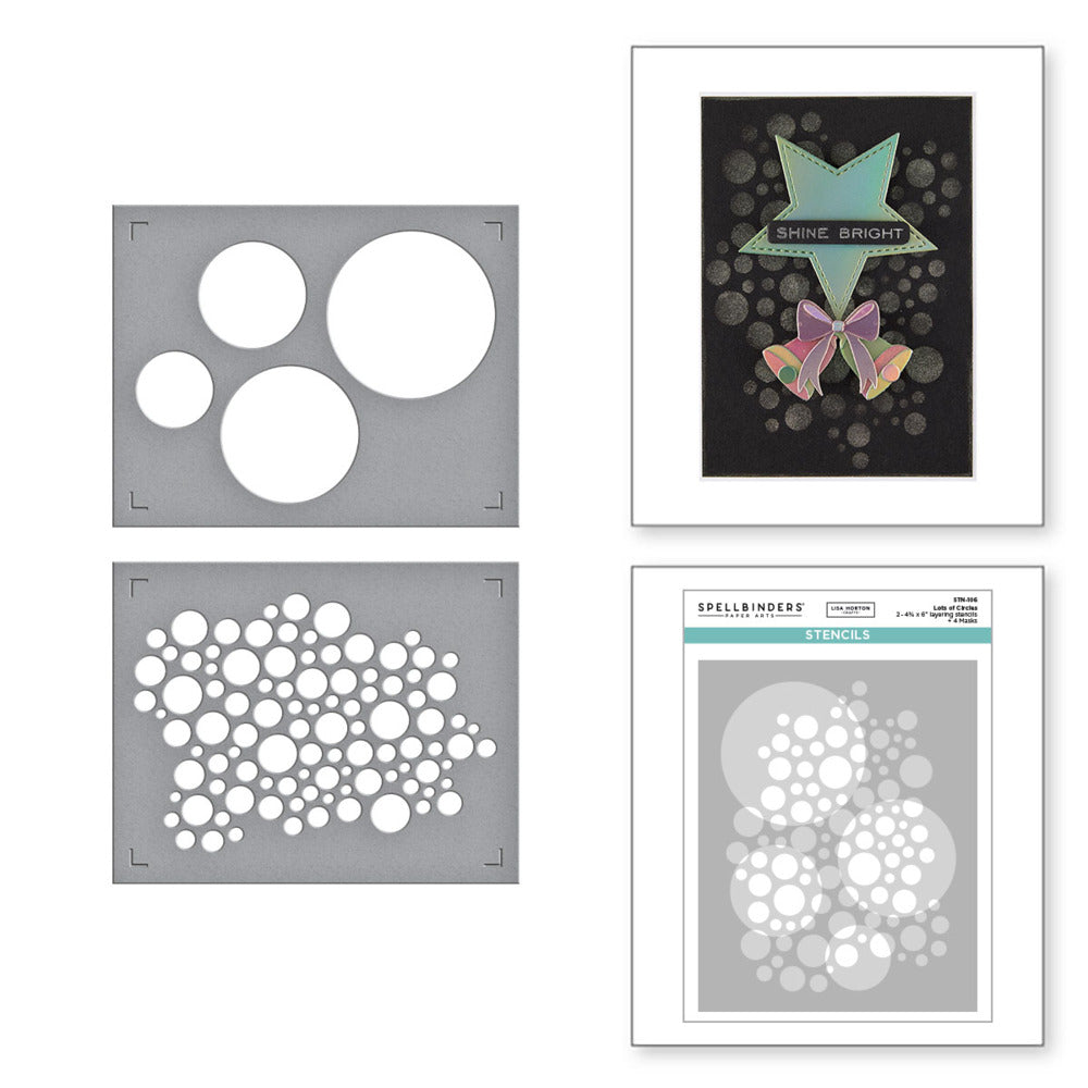 Spellbinders; Stencils, All About Christmas - Lots of Circles