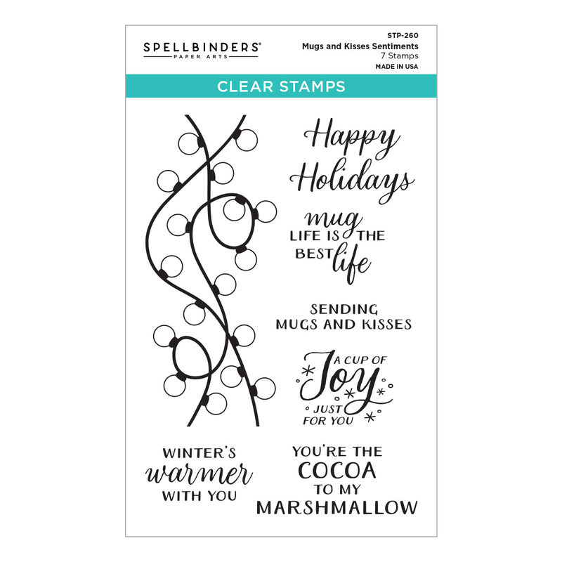 Spellbinders; Clear Stamp, Mugs & Kisses Sentiments
