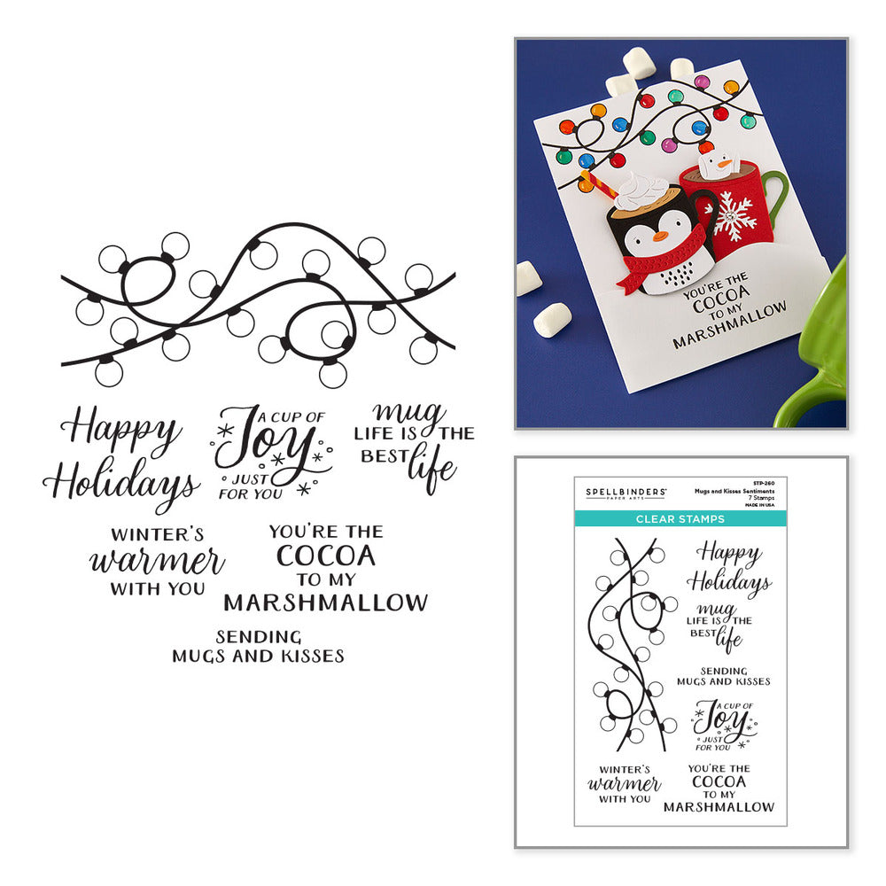 Spellbinders, Clear Stamp, Mugs and Kisses Sentiments Pre-order
