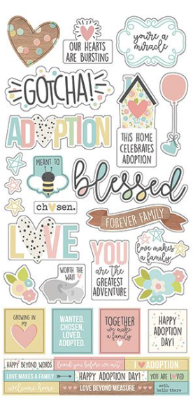 Simple Stories, Cardstock Stickers, Oh Baby Adoption