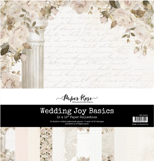 Paper Rose, 12X12 Paper Collection, Wedding Joy Basics