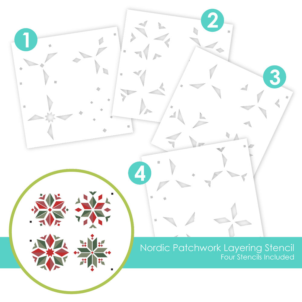Taylored Expressions, Layering Stencil, Nordic Patchwork Pre-order