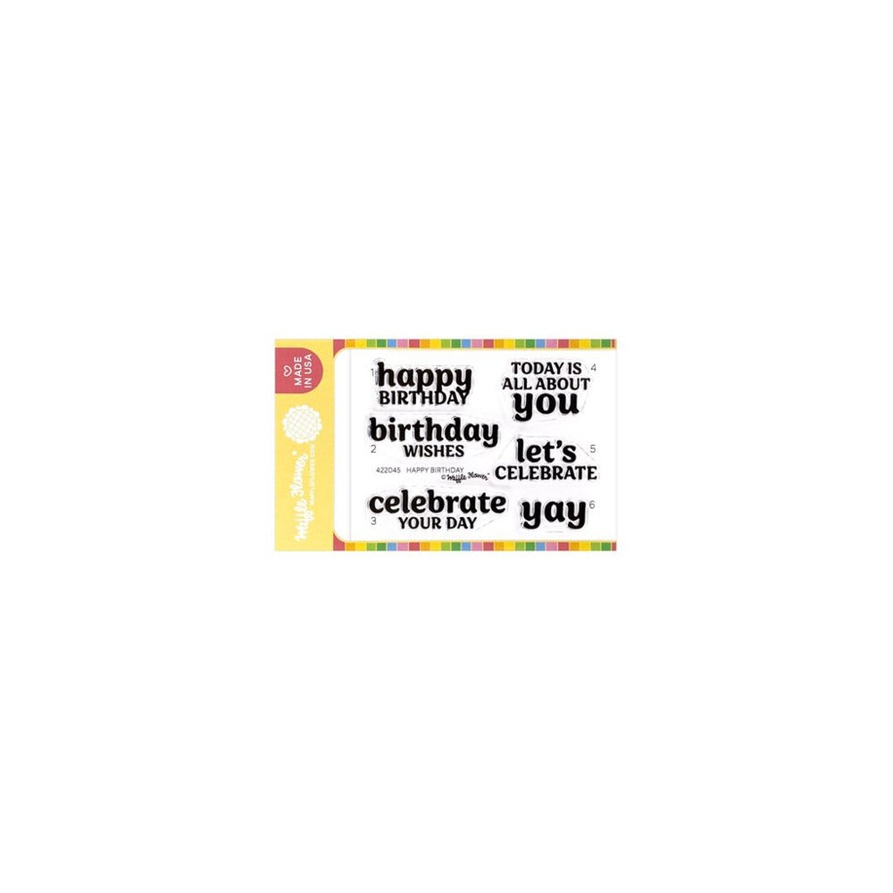 Waffle Flower, Clear Stamp, Happy Birthday Pre-order