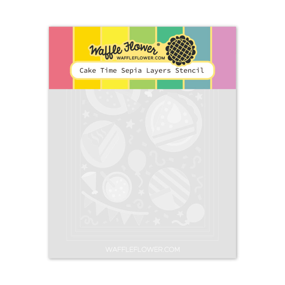 Waffle Flower, Stencil, Cake Time Sepia Layers Pre-order