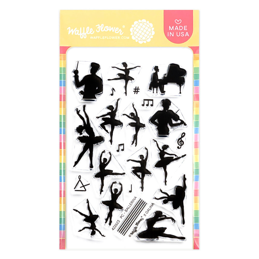Waffle Flower, Clear Stamp, Postage Collage Ballerina Silhouettes Pre-order