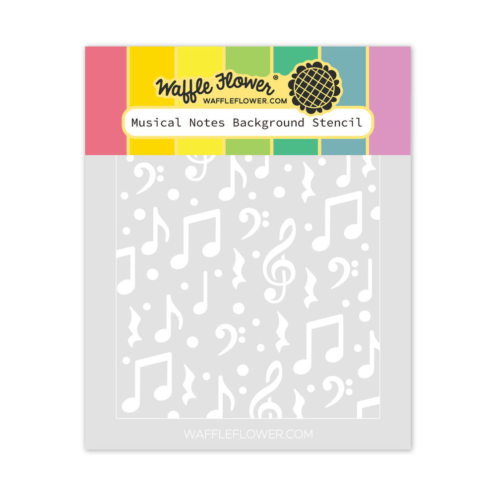 Waffle Flower, Stencil, Musical Notes Background Pre-order