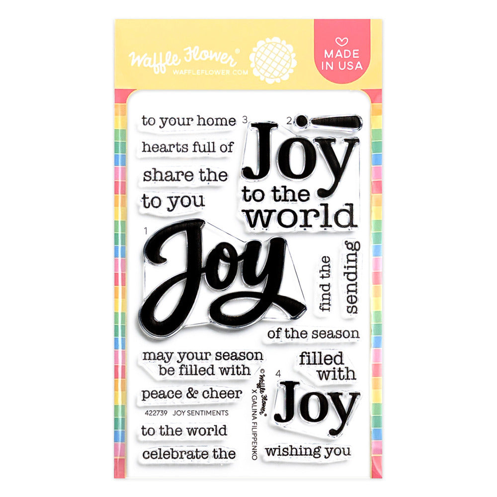 Waffle Flower, Clear Stamp, Joy Sentiments Pre-order