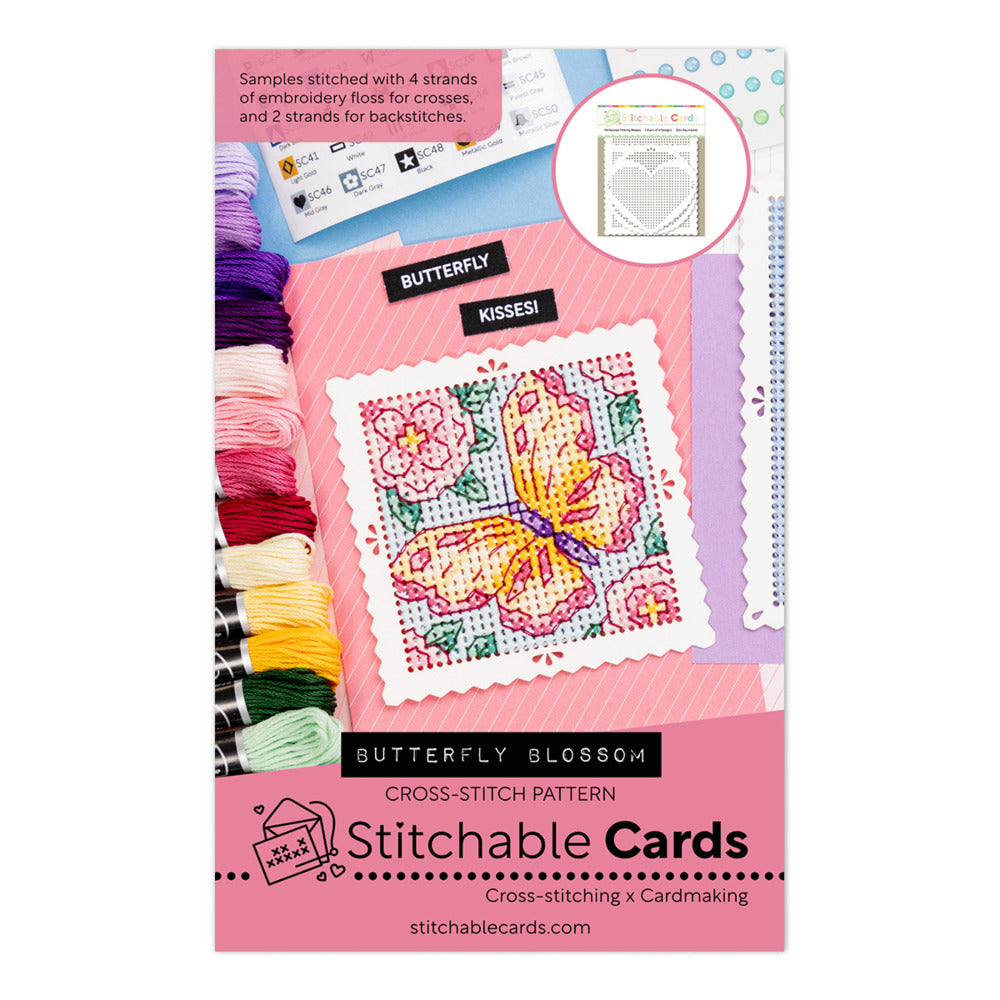 Waffle Flower, Stitchable Cards Cross Stitch Pattern, Butterfly Blossom Pre-order