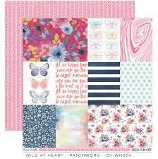 Cocoa Vanilla Studio, 12x12 patterned paper - Wild at Heart, Patchwork