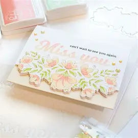 Pink Fresh , Charming Floral Border Stencil