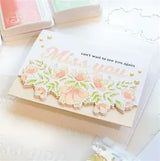 Pink Fresh , Charming Floral Border Stencil