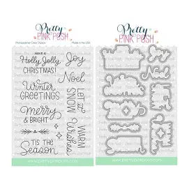 Pretty Pink Posh, Winter Greetings Stamp & Die Set
