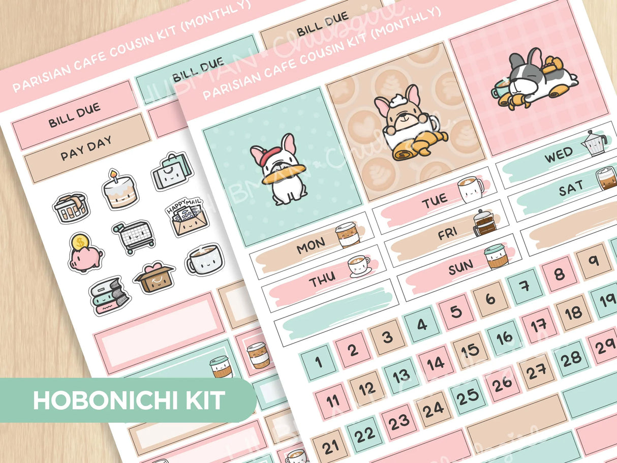 Hubman & Chubgirl Stationary, Hobonichi Weeks Kit Parisian Cafe Monthly