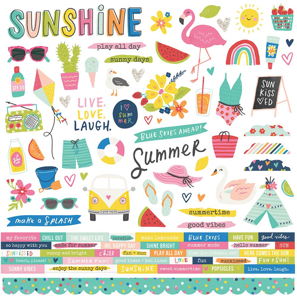 Simple Stories Sunkissed 12x12 Sticker Sheet
