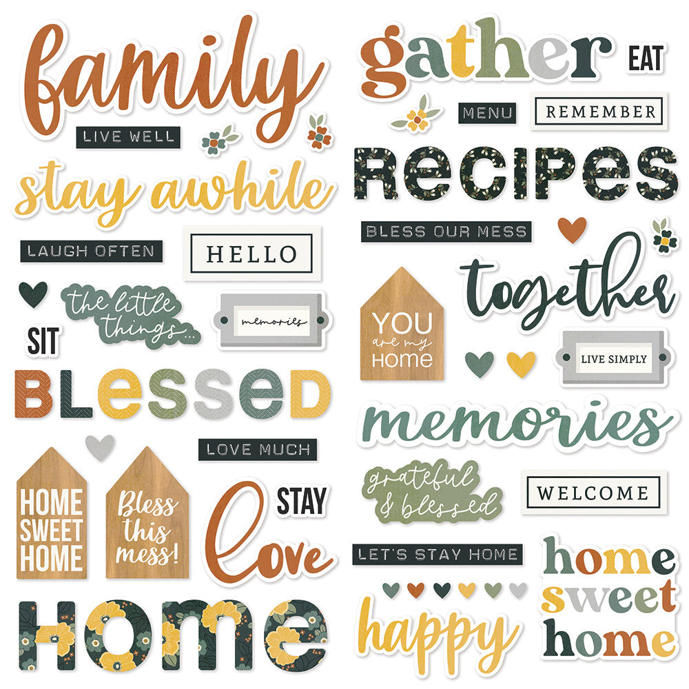 Simple Stories, Hearth & Home, Foam Stickers