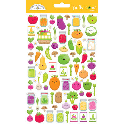 Doodlebug, Farmers Market, Veggie Garden Puffy Stickers