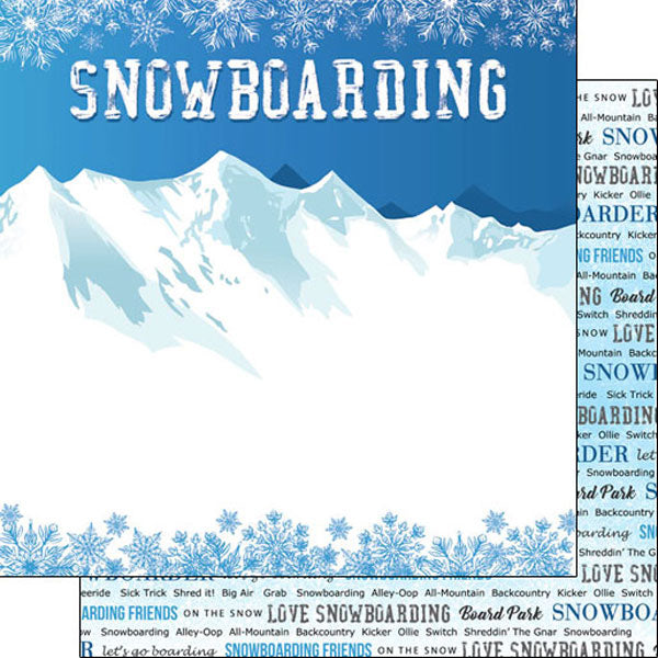 Scrapbook Customs-Snowboarding Winter Adventure 12 x 12 Paper