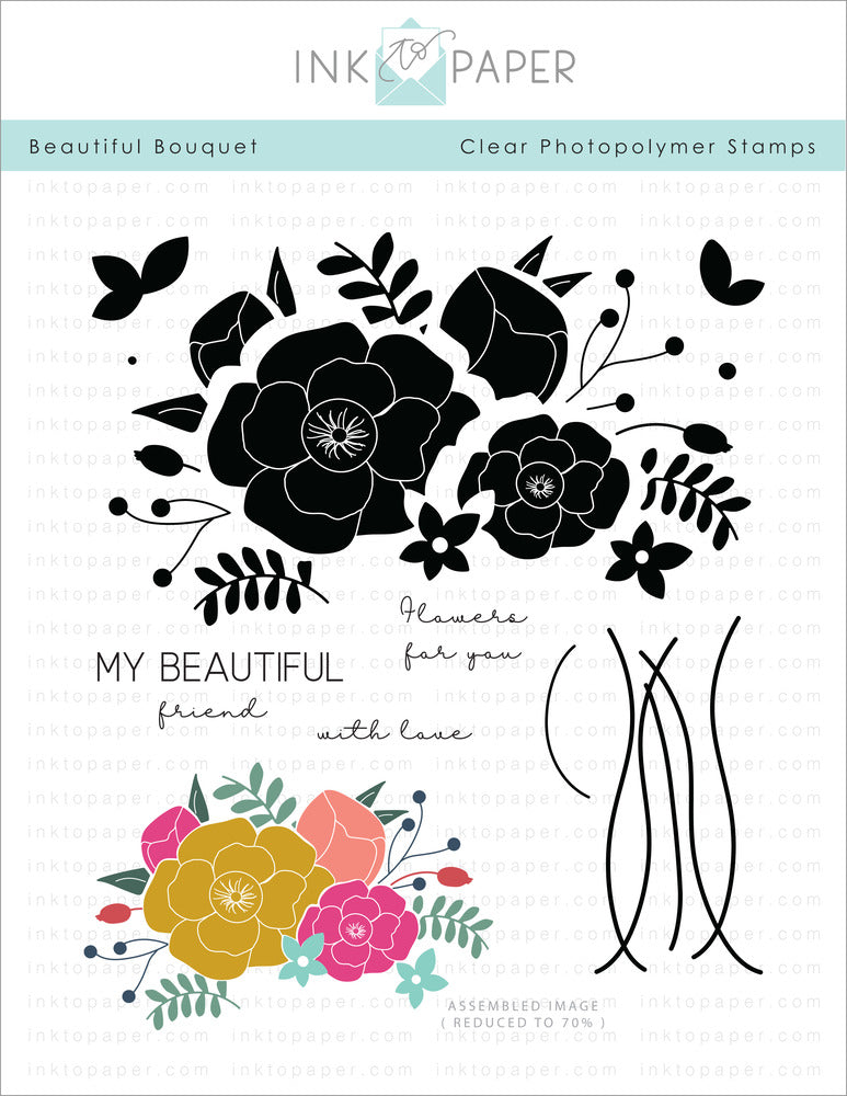 Papertry Ink Stamp & Die Set, Beautiful Bouquet