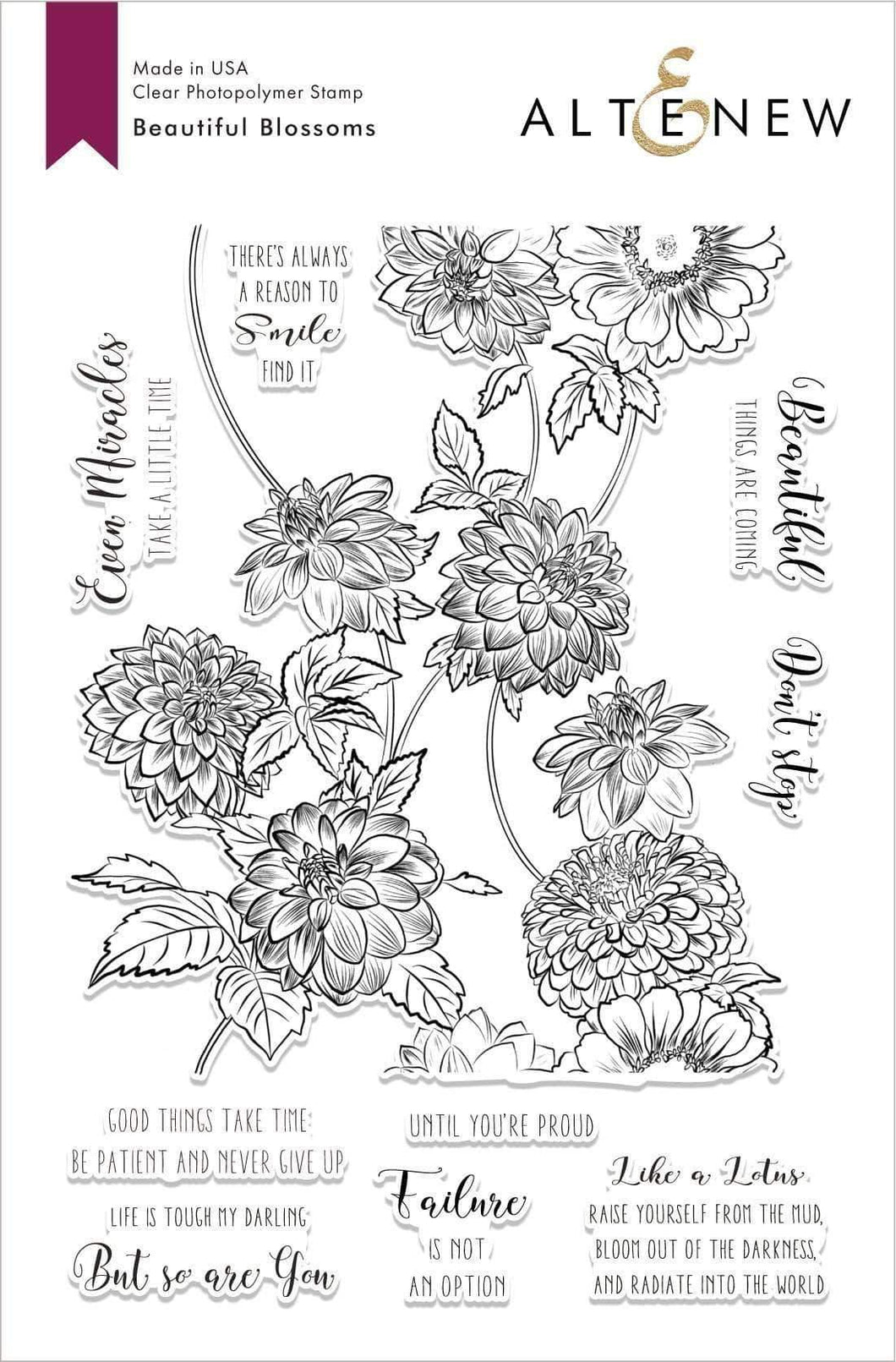 Altenew, Beautiful Blossoms Stamp Set