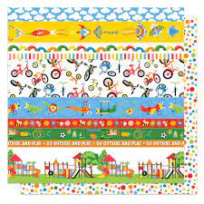 Photoplay, Go Outside and Play - 12x12 patterned paper - Fun Day