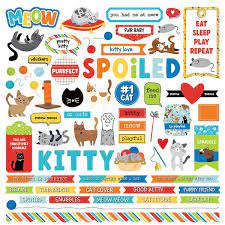 Photoplay Paper, Meow by Becky Moore - 12x12 stickers sheet